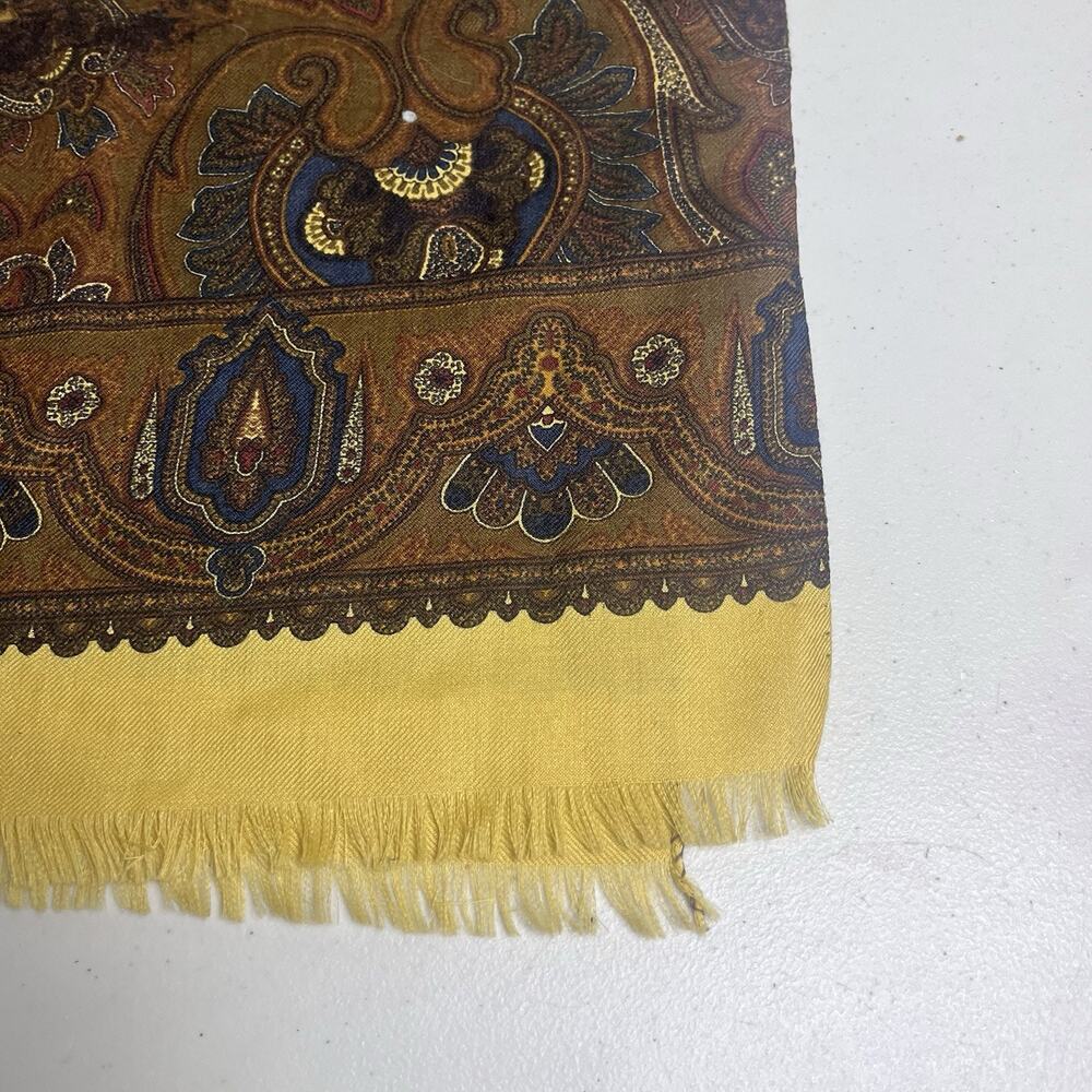 Lanvin Paris Wool Silk Scarf Equestrian Horse Paisley Wool & Silk Italy 19x62 - Picture 12 of 14